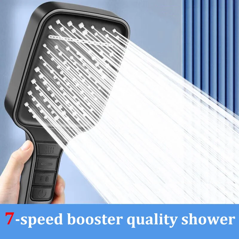 

7-speed Booster Handheld High-quality Shower Head Shower Household Large Panel Filter Shower Head Set