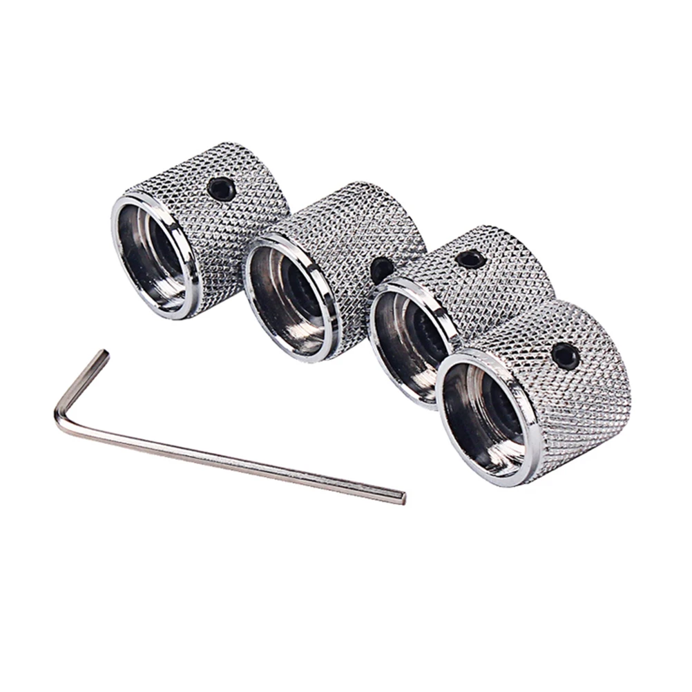 

GD123A Metal Dome Tone Tunning Knob with Hexagon Screws Lock Volume Control Buttons for Electric Guitar Bass