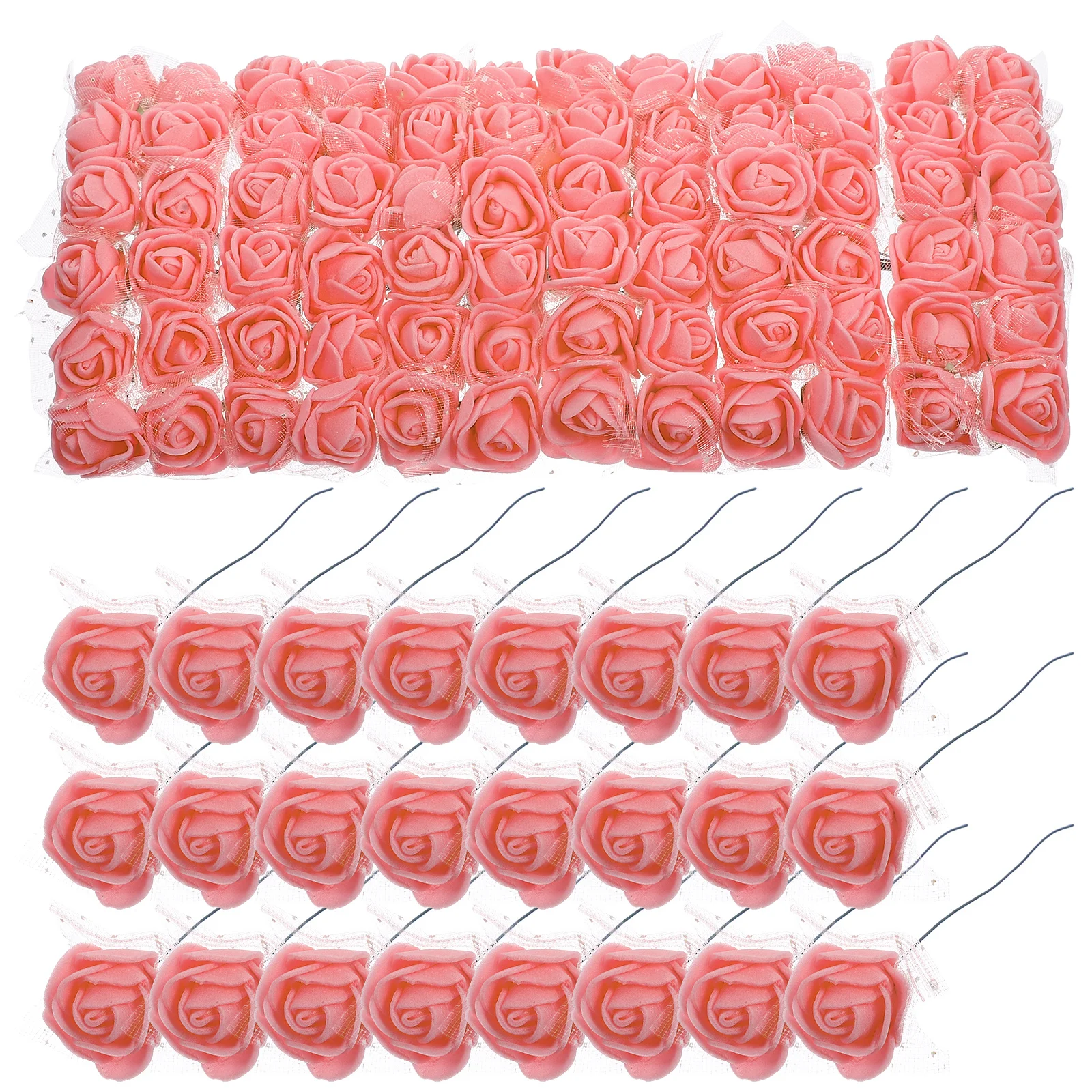 

144Pcs Mini Fake Rose Flower Artificial Mini Roses for DIY Wedding Party Crafts Faux Rose Decor Flower Wall Bouquet Material