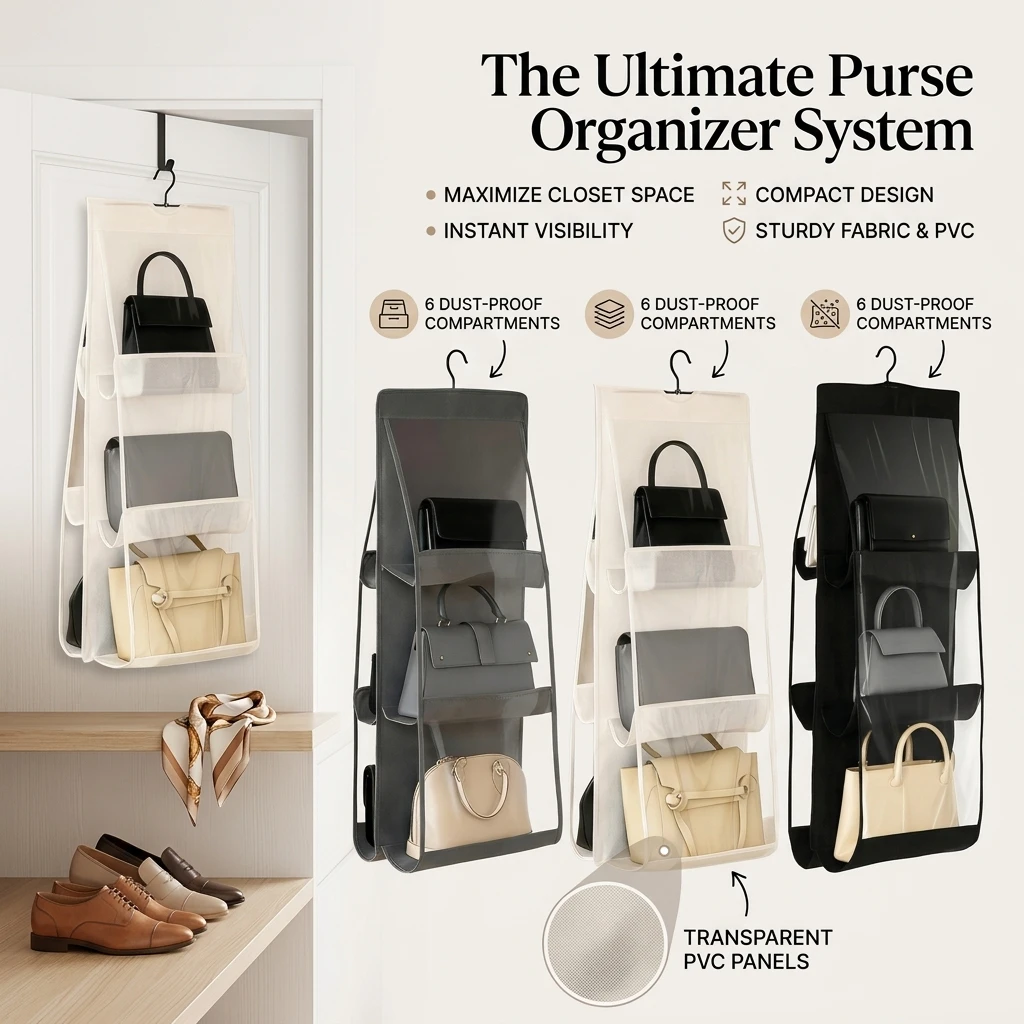 Double-Sided Hanging Storage Bag Non-Woven Wardrobe Organizer Artifacts Storage Bag Home Organization Bag