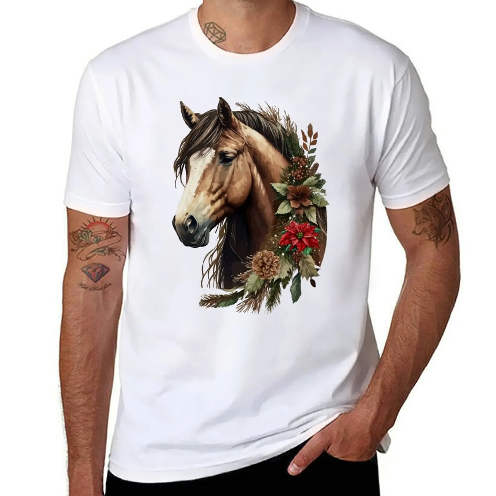 

Christmas Horse T-Shirt t shirt man casual man t shirt luxury T-Shirt