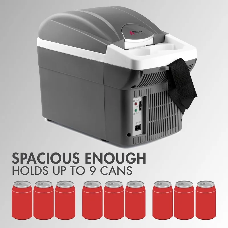 Wagan EL6206 12V 6 Quart Personal Thermoelectric, 6 Liter Capacity, Portable Electric Cooler Warmer with 12/24V DC