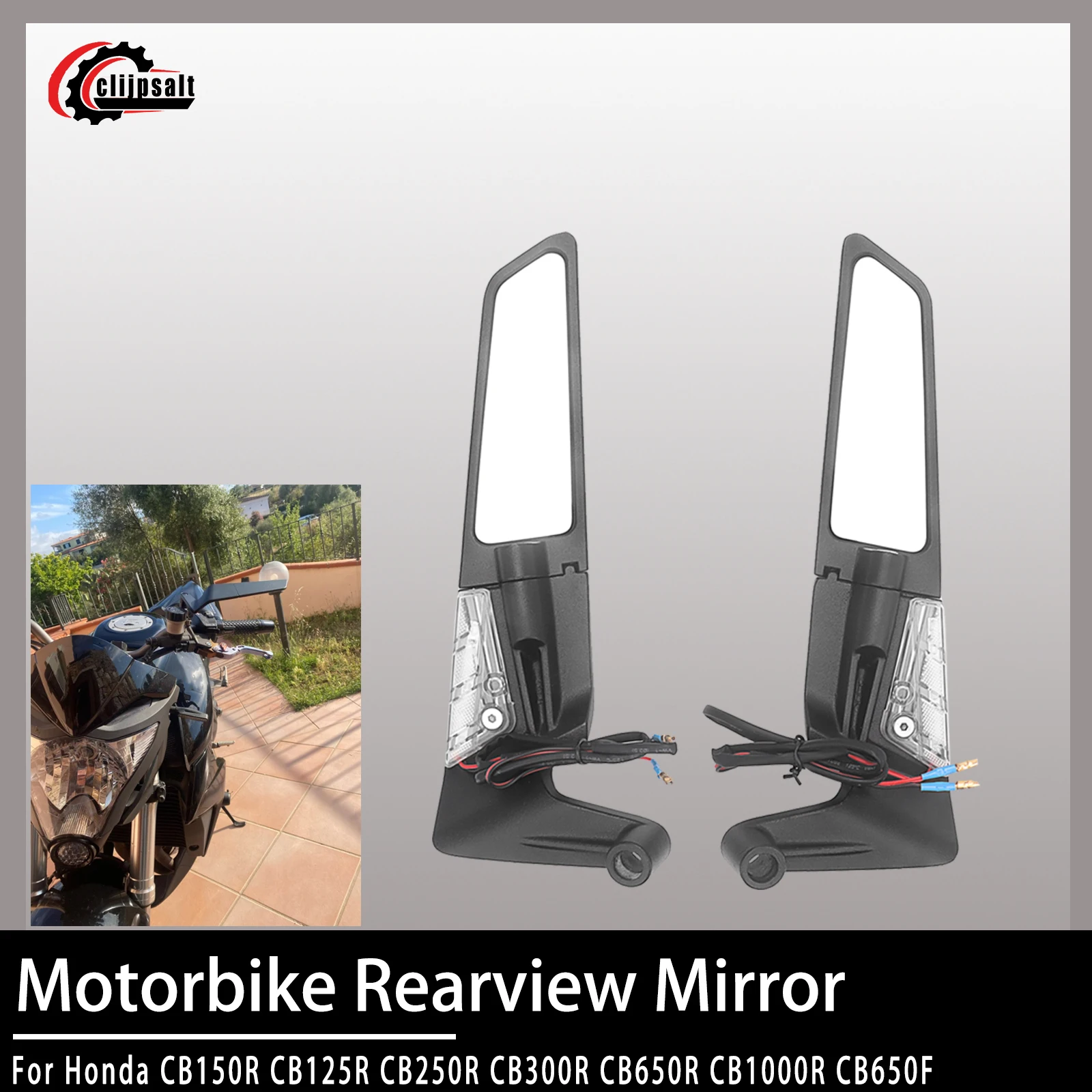 

Motorcycle Wind Wing Side Rearview Mirror Adjustable Rotating For Honda CB650R CB1000R CB150R CB125R CB250R CB300R CB650F