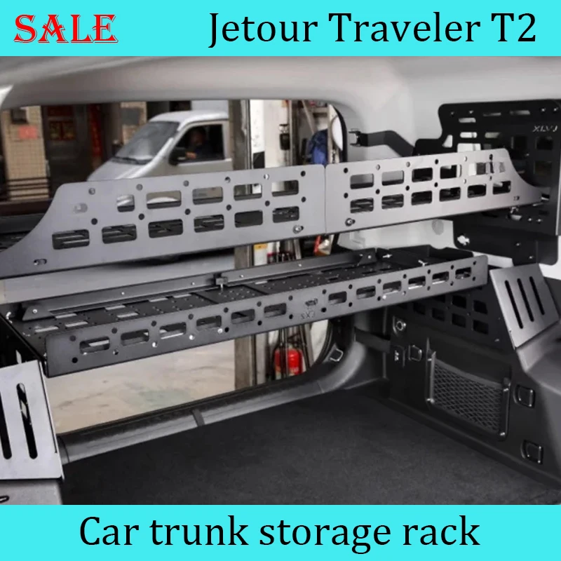 Fit for JETOUR Traveler T2 2023+ Car Trunk Storage Rackc Tail Box Luggage Frame Interior Expansion Aluminum Alloy Accessories