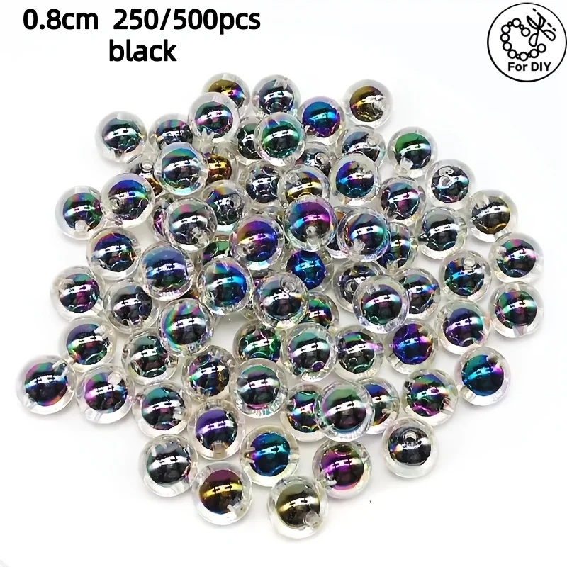 8mm 250/500 black round beads, suitable for bracelets, necklaces, and mobile phone decorations