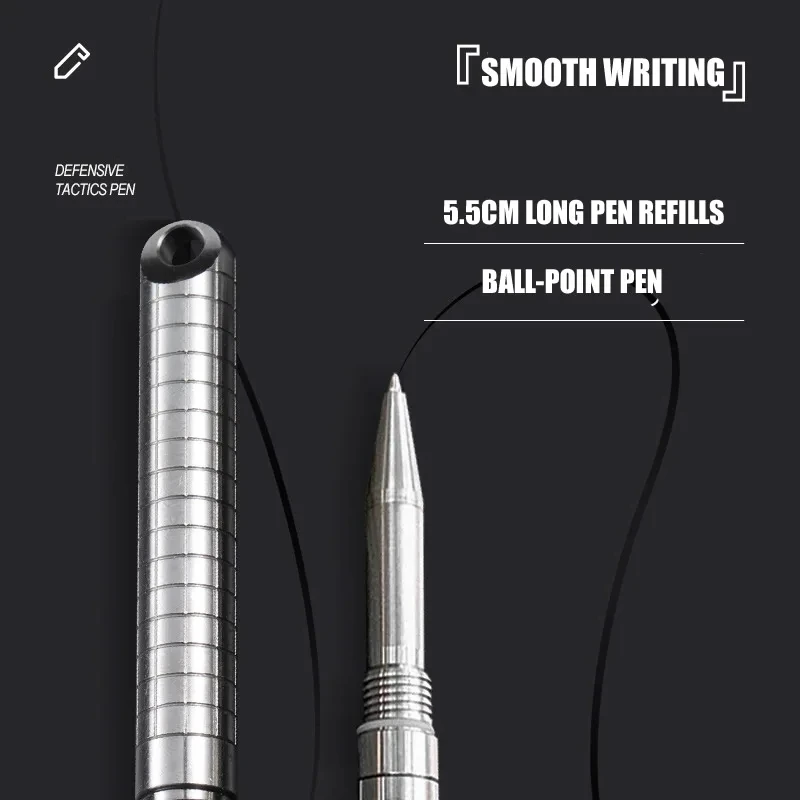 Portátil Mini Titanium Tactical Pen, Autodefesa Ferramenta EDC, Acampamento ao ar livre, Disjuntor De Vidro De Emergência, Caneta De Escrita, Caixa De Presente, Novo