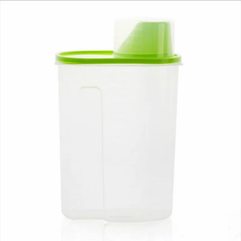 1Pc 1.9/2.5L Plastic Kitchen Rice Cereal Bean Dry Food Storage Dispenser Container Lid Sealed Box Storage Bottles Jar Practical