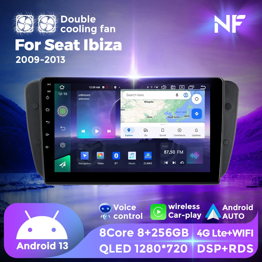 

2Din 4G Android 13 Car Radio Multimedia Video Player For Seat Ibiza 6j 2009 2010 2011 2012 2013 Navigation GPS Wireles Carplay