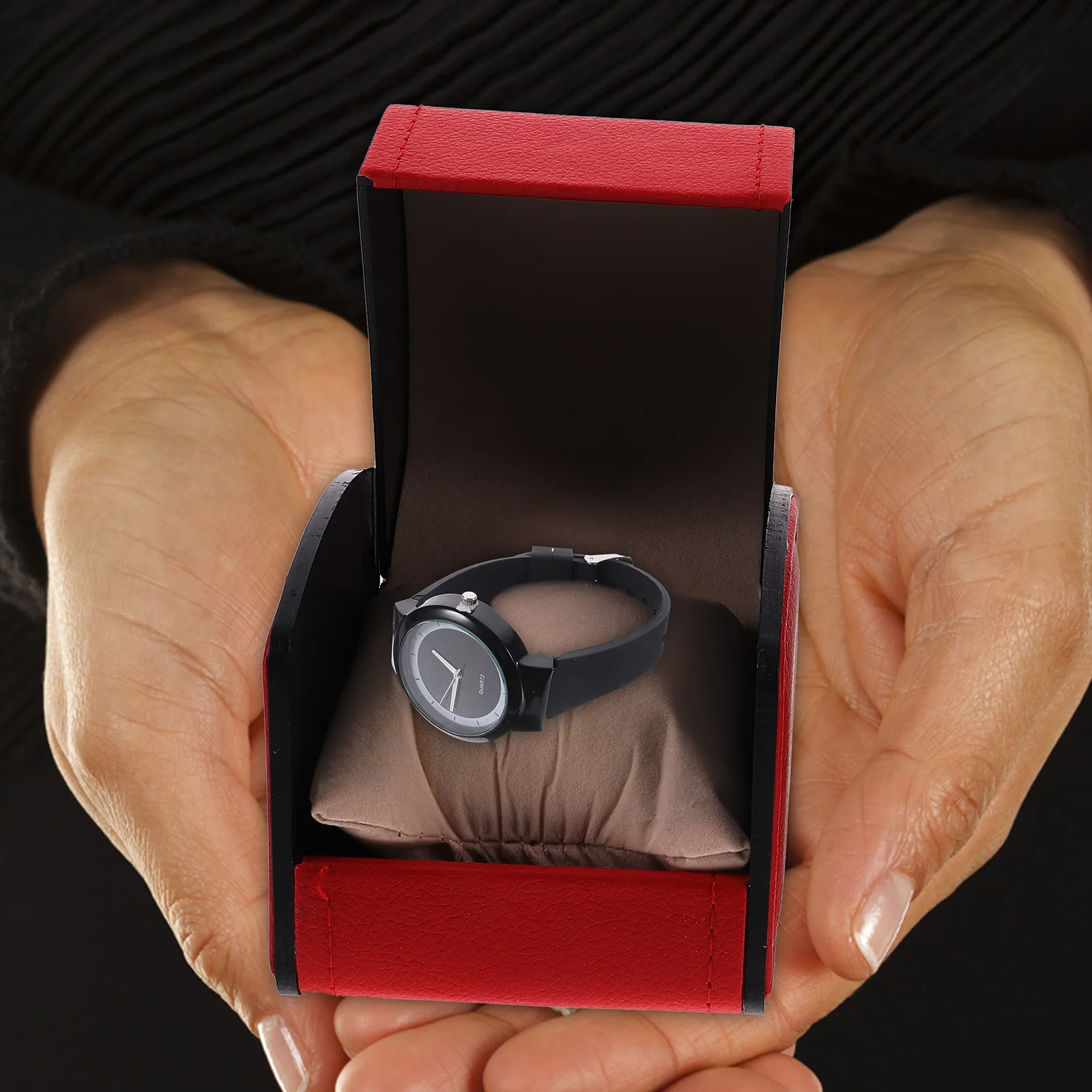 

2Pcs Watch Storage Gift Packing Box Case for Men Wristwatch ganizer Display Durable Jewelry Travel Scratch Gift