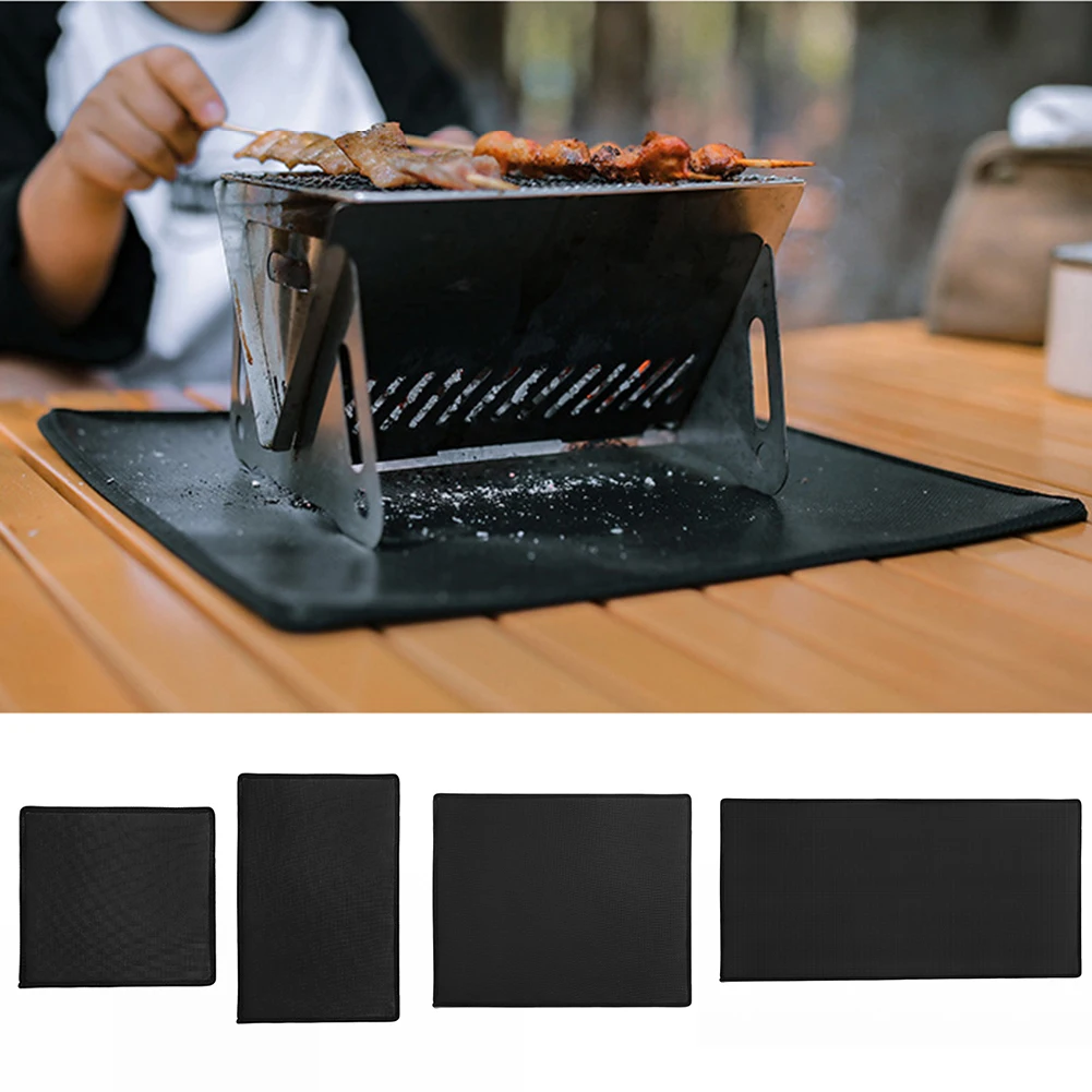 Outdoor Camping Fireproof Cloth Picnic Barbecue Flame Retardant Protective Mat Fireproof Grill Mat BBQ Equipment For Ground Deck