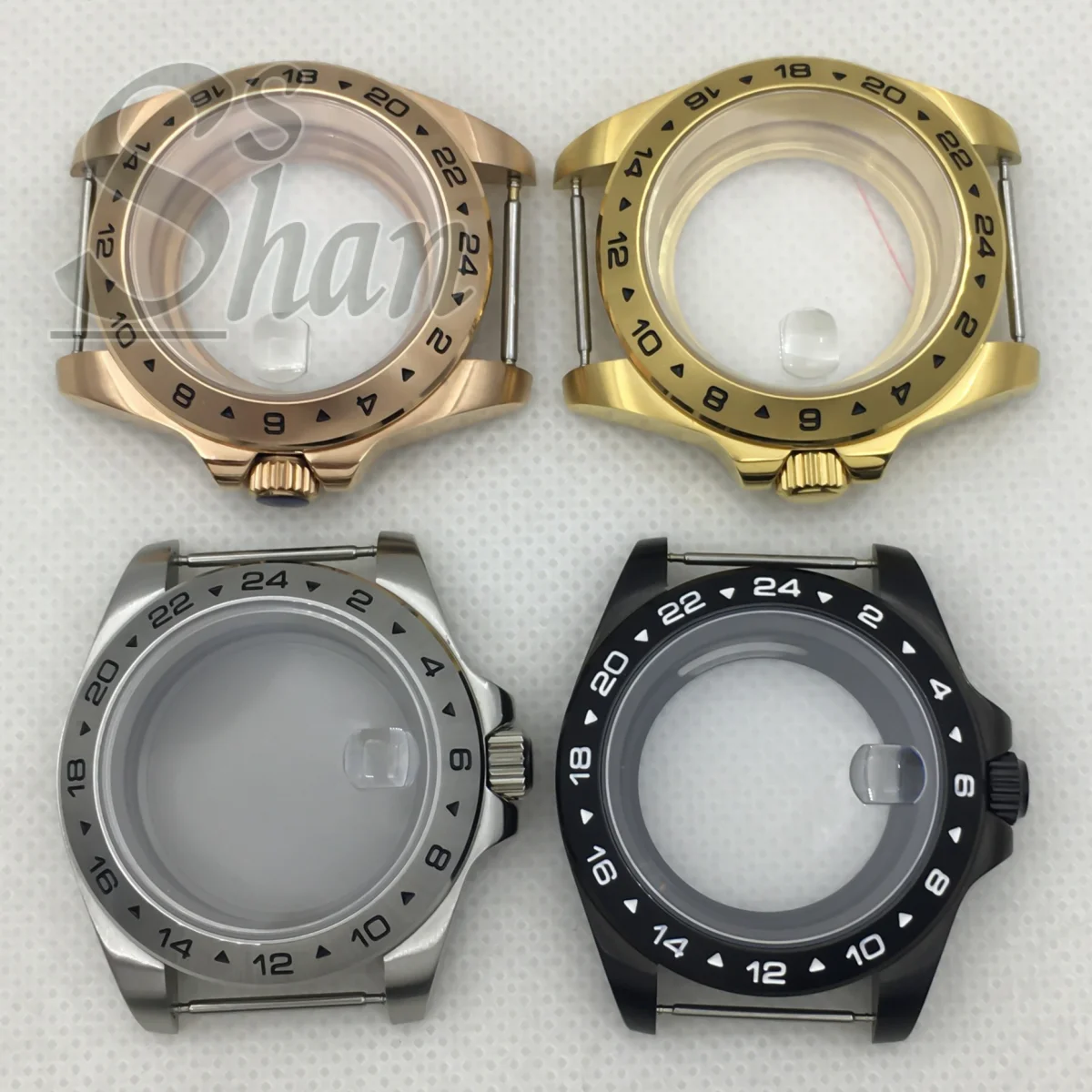 

40mm Explorer stainless steel case solid bezel Fit NH34 NH35 NH36 NH38 ETA2824 sports sapphire glass EXP watch accessory