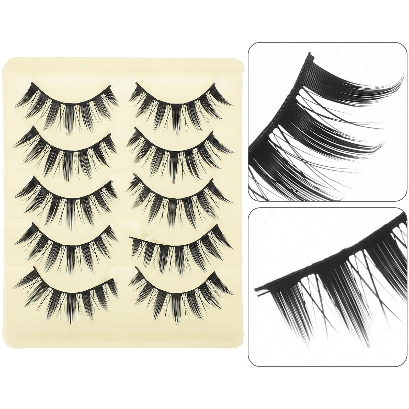 10pcs 5 쌍 속눈썹 자연스러운 룩 길어지는 메이크업 액세서리 여성용 두꺼운 볼륨 메이크업 액세서리