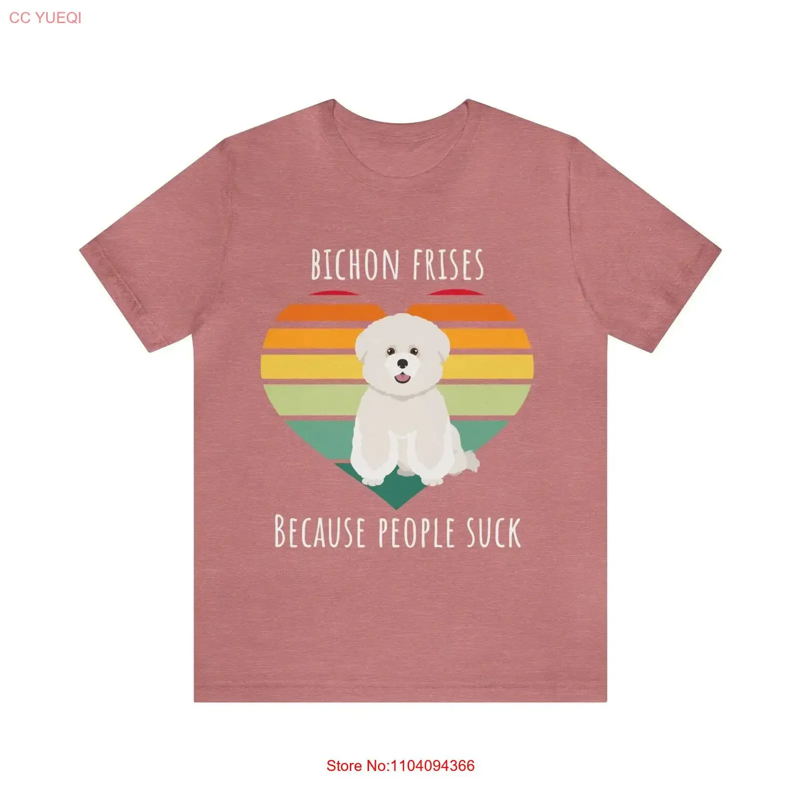 Bichon Frises لأن الناس تمتص المرأة تي شيرت الكلب عاشق لأمي مضحك ريترو SunseT خمر غسلها للارتداء اليومي لينة