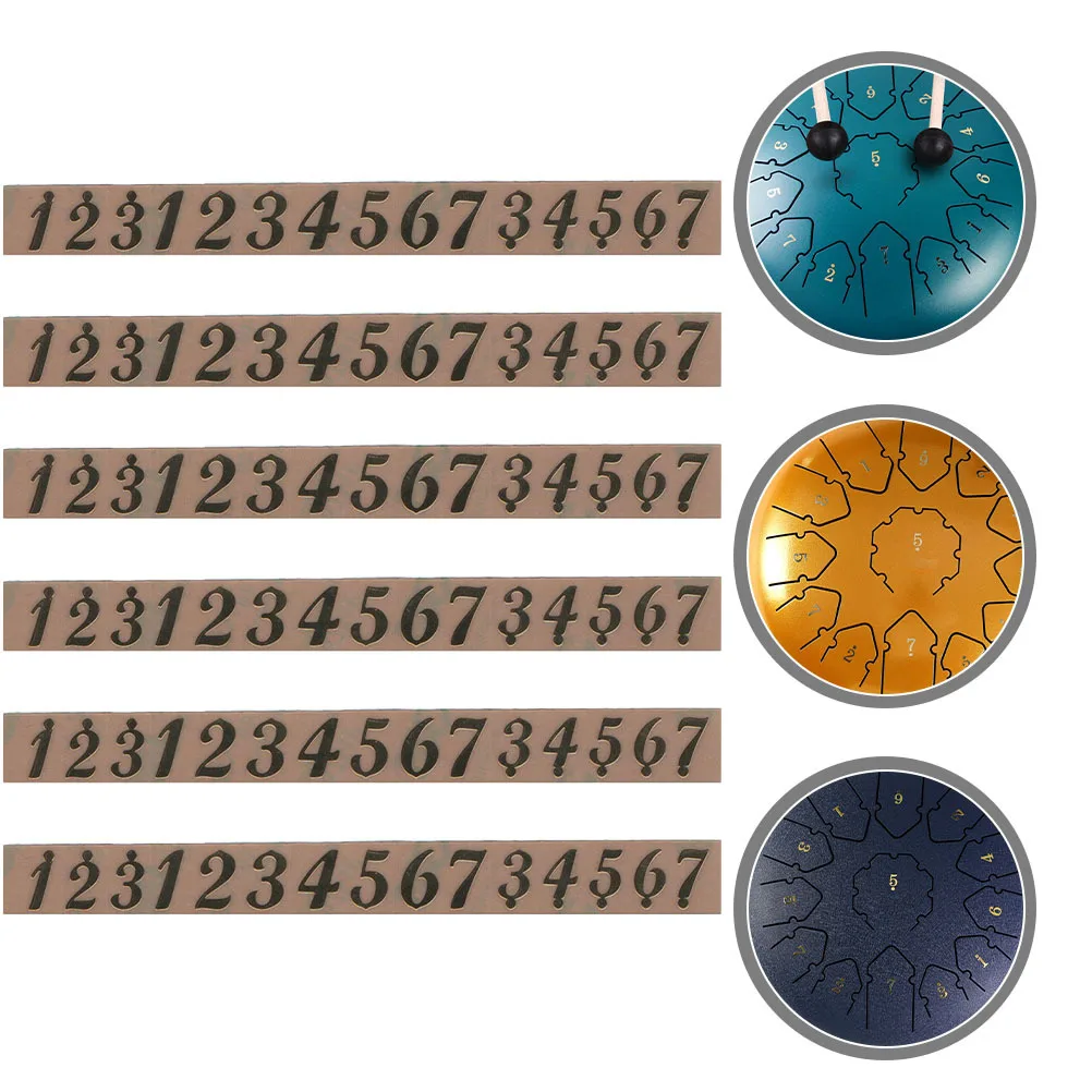 

6pcs Tongue Drum Scale Stickers Removable Note Positioning Decals For Learning Practice Ethereal Drum Accessories
