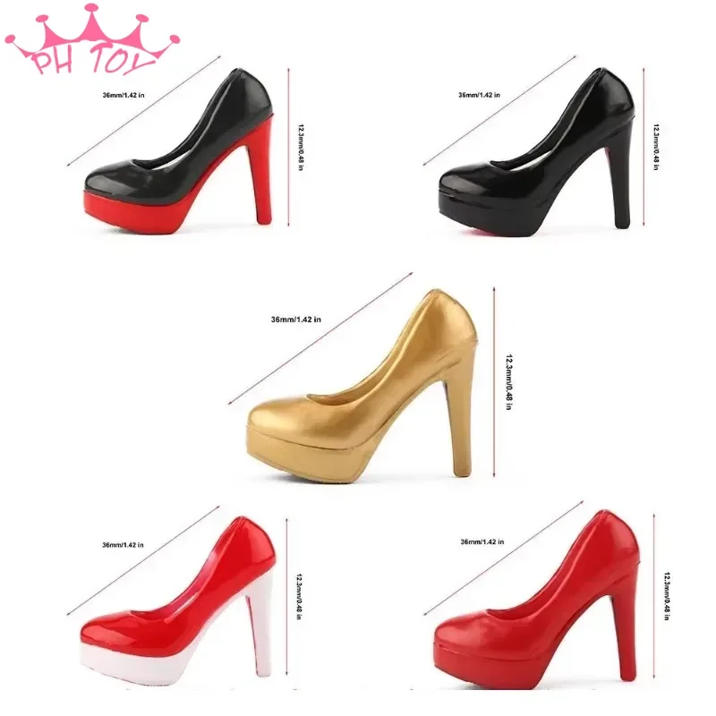 1/6 Scale Female Soldier Hollow High Heels PVC Multiple Colors Shoes Model for 12