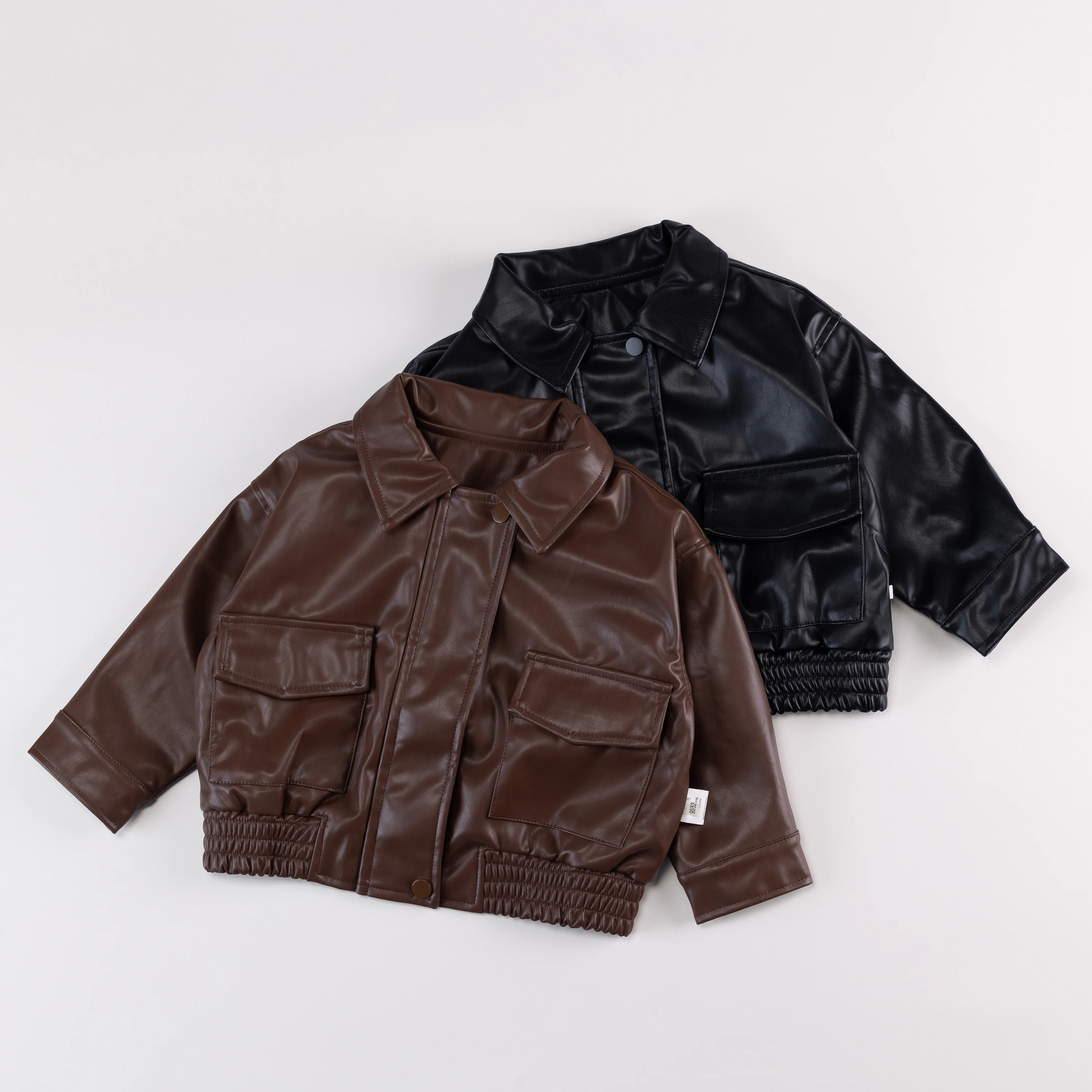 

﻿ Autumn & Winter New Arrival Baby & Toddler Clothing 2-4 Years Old Girl Baby Flared Collar Leather Jacket Casual