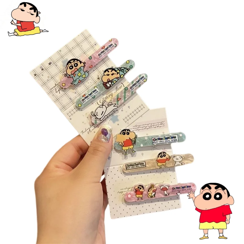 

New Crayon Shin-chan One-word Clip Colorful Cute Fashionable Fun and Creative Bangs Traceless Hair Clip Jewelry Gift for Friends