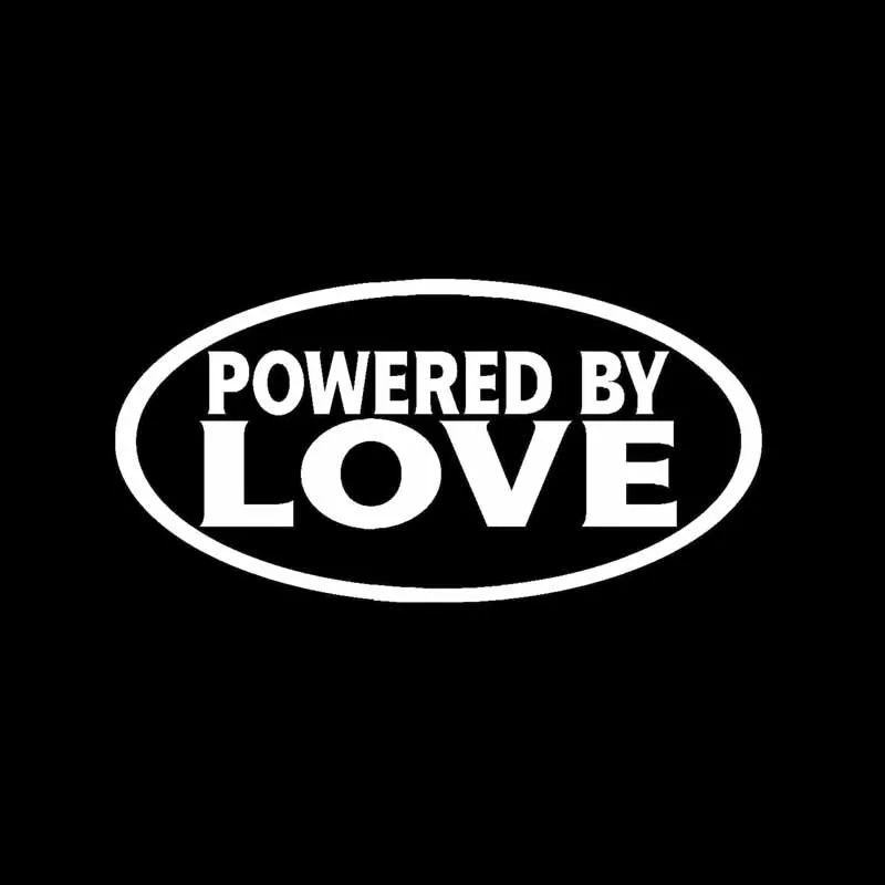 Powered By A Loving Happy Family Christian Car Decal Sticker Pvc Motorcycle Car Decal Sticker, Black/white, 7cm*14cm