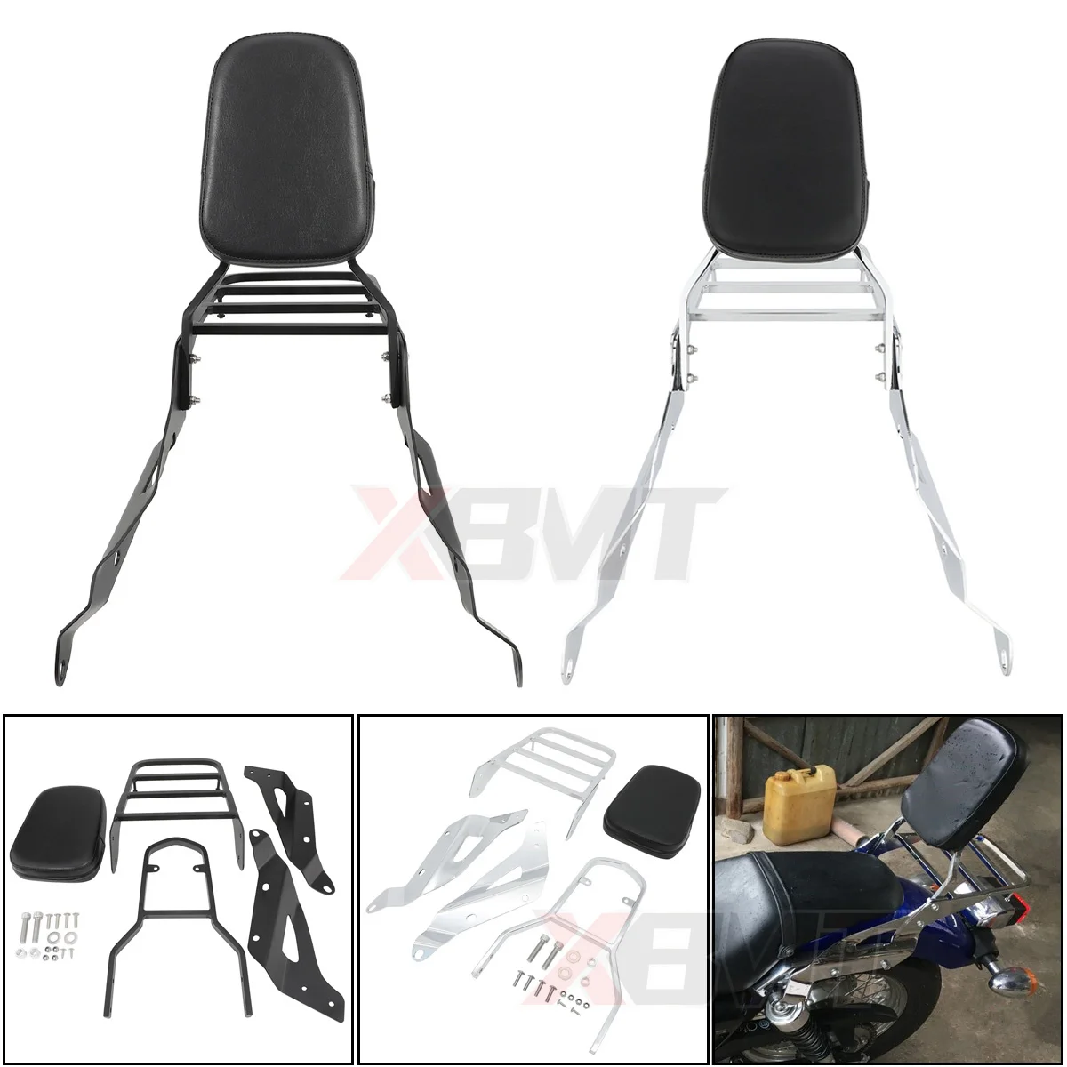 

Motorcycle Backrest Sissy Bar with Luggage Rack For Honda Shadow VT750 RS VT750RS 2010 2011 2012 2013 2014 2015 2016 2017 2018