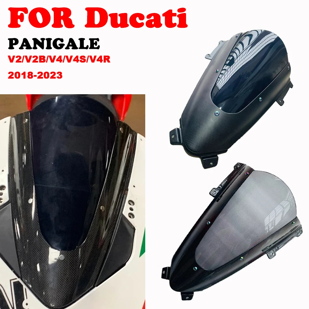 Windshield With Enhanced Sporting For Ducati Panigale V2 V2b V4 V4S V4R 2018-2023 Motorcycle Carbon Fiber WindScreen