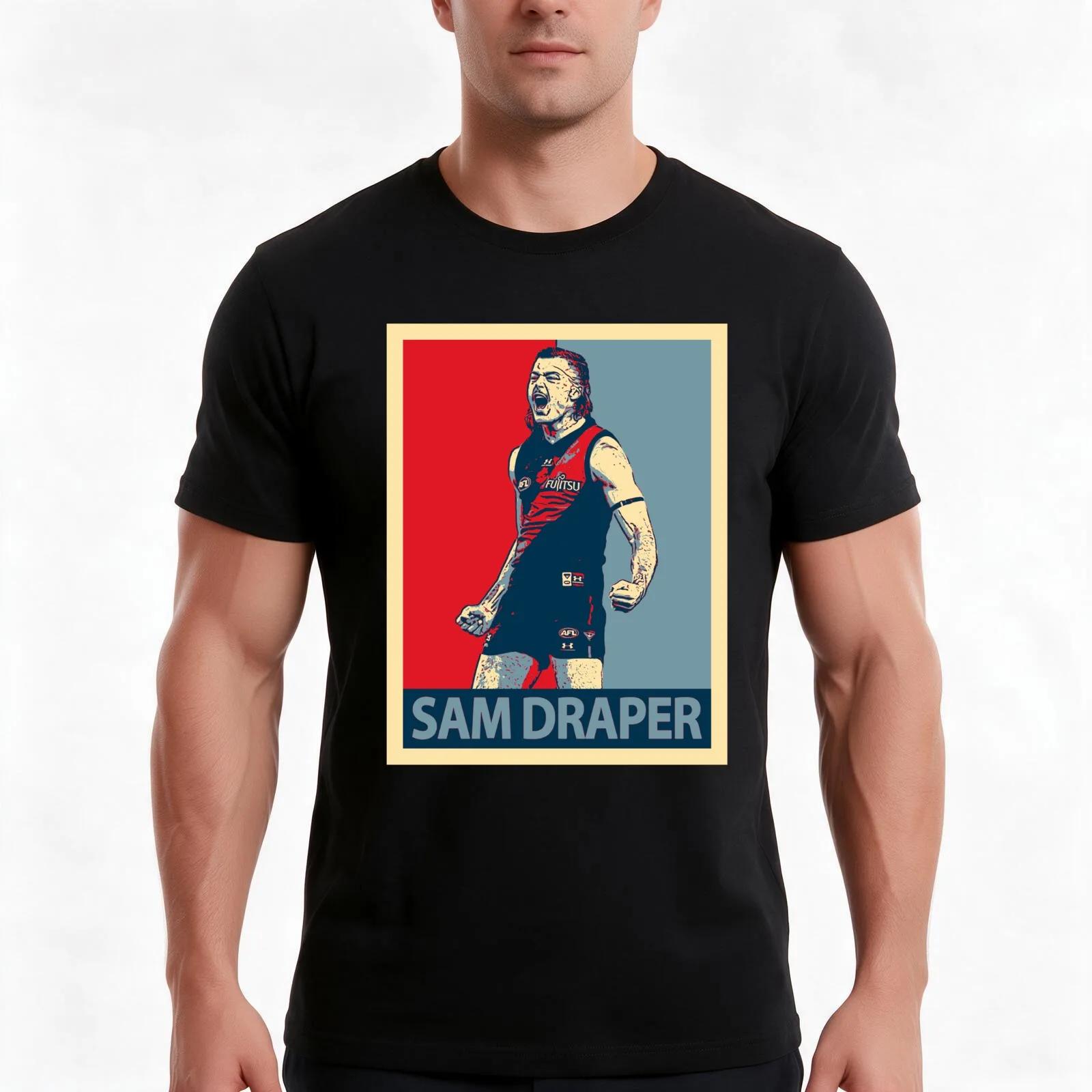 Sam Draper T-Shirt, Summer Casual Cotton Tee, Oversized Streetwear Tops, Vintage Graphic Print, Loose Fit Short Sleeve