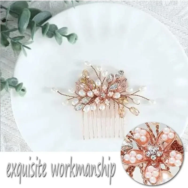 Jepit Rambut Pengiring Pengantin Sisir Rambut Klip Pengantin Perhiasan Rambut Daun Tiara Bunga Pernikahan Indah