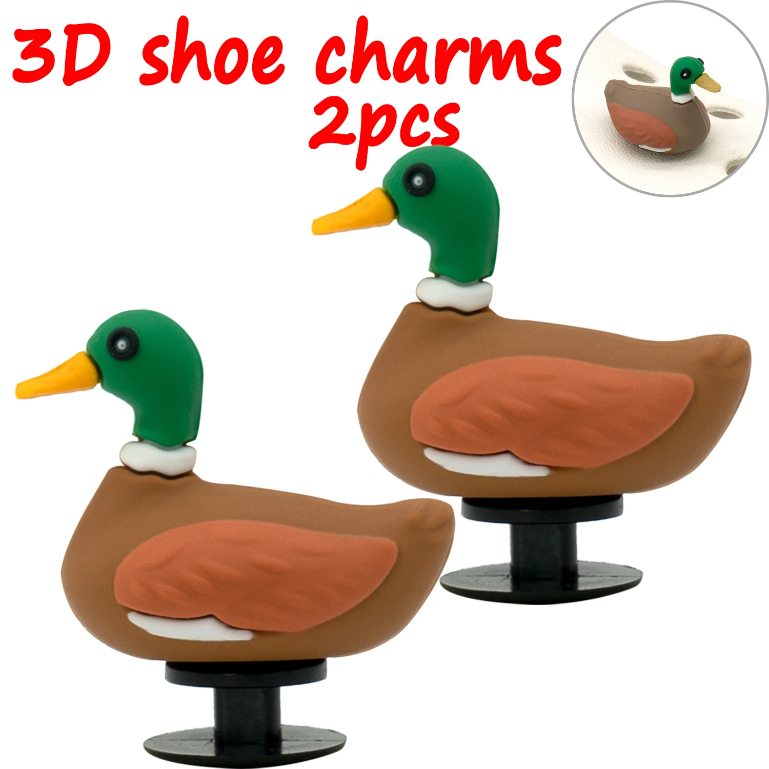 2 Stück 3D niedliche Tier-Schuhanhänger, Ente, Biene, Dinosaurier, Hund, Schuhdekorationen, Panda, Kuh, Anstecknadeln für Mädchen, Jungen, Kinder, Geschenke, Clog-Schnalle – Detail 32