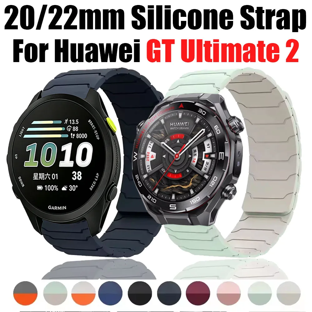 20/22mm Magnetisches Silikonarmband für Huawei GT Ultimate 2 GT Runner 2 Sport-Armband für Garmin Forerunner 170 70 570 47mm 42mm