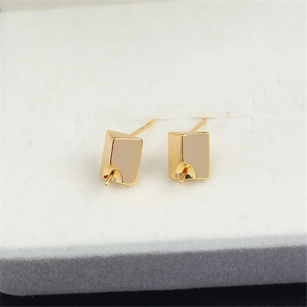 

Позолоченные серьги с жемчугом, принадлежности для изготовления ювелирных изделий своими руками, пустые основания для ушей для аксессуаров ручной работы, 1 пара без жемчуга