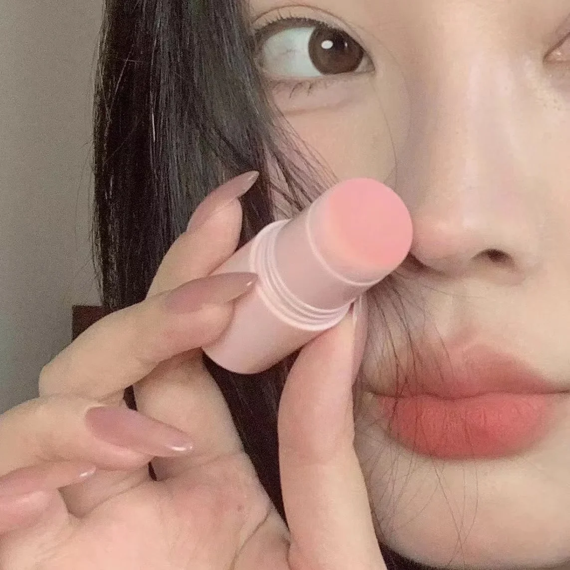 Double-ended Blush Stick Soft Face Brightening Contouring Shadow Blusher Powder Peach Pink Cheek Tint Korean Makeup Cosmetics