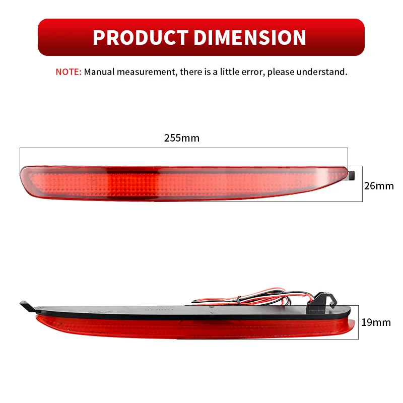 2PCS Rear Bumper Fog Brake Light For Mazda 6 2003 2004 2005 2006 2007 2008 Led Deflector Light OEM# GK2A-51-5L0, GK2A-51-5M0