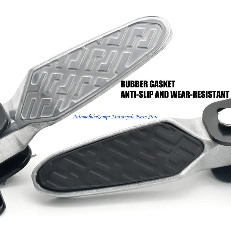 H7BD Foldable Aluminum Footrest Small Storage & Anti Slip Providing Stable Support for Electric Scooters & Motorcycles
