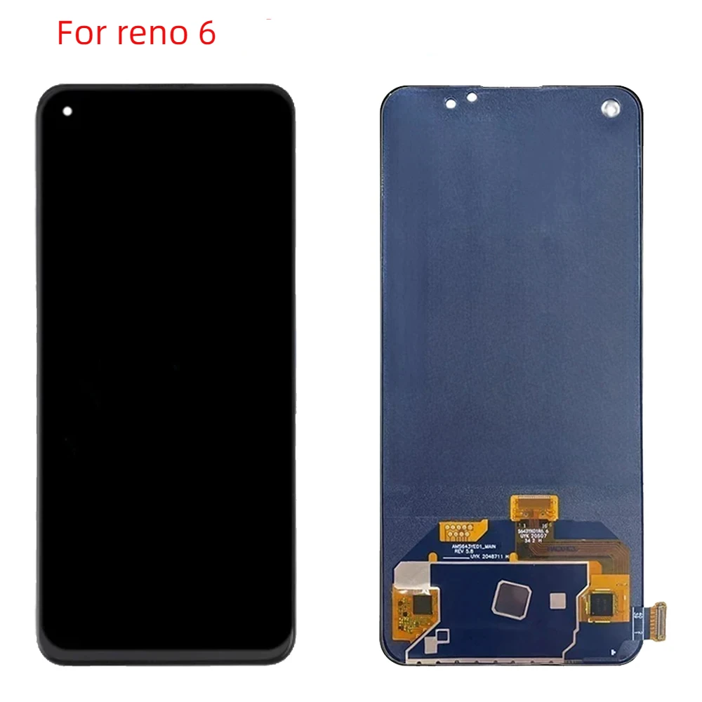 Amoled Display For OPPO reno 6 5g LCD Display Touch Screen Digitizer reno6 cph2251