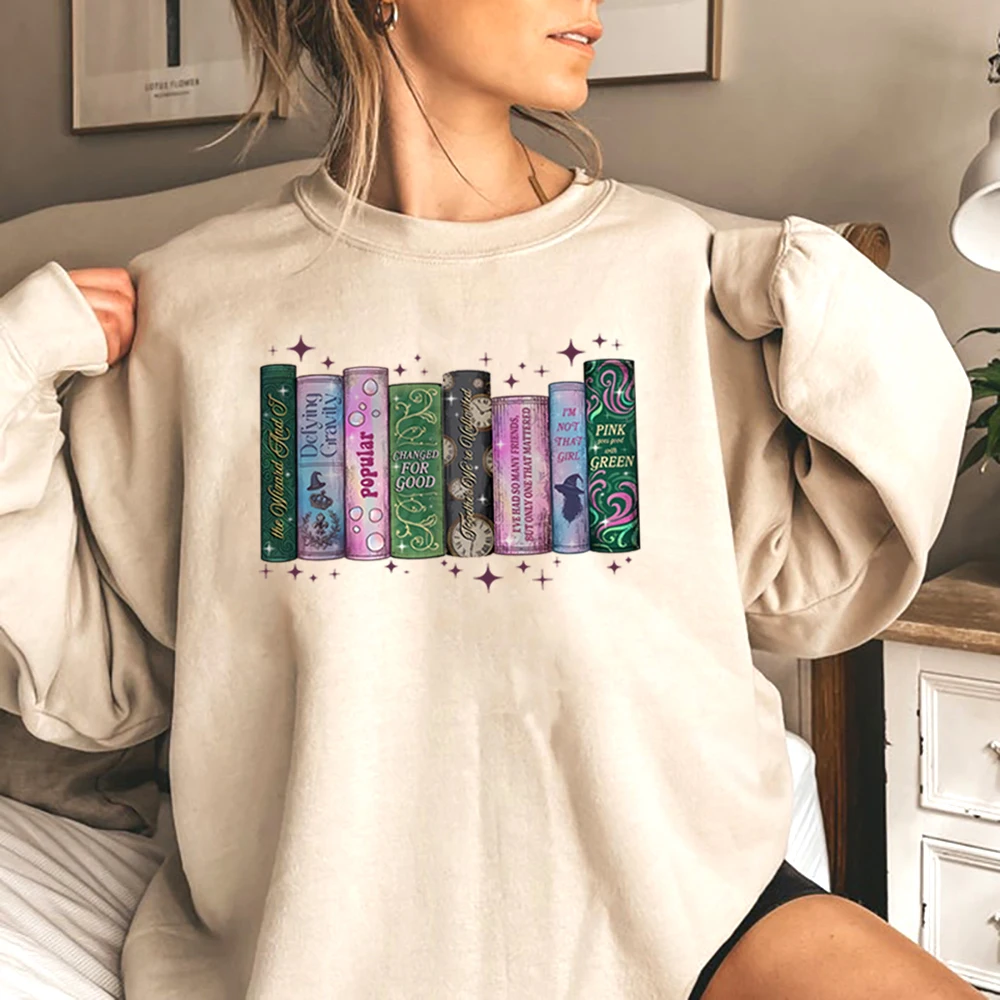 Funny Literary Sweatshirt Wicked Changed for Good Book Hoodie Defy Gravity Broomstick Magic Wand Shirt Long Sleeves Sweatshirts