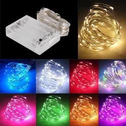 1m 2m 3 5m 10 20m 30m fio de cobre led luzes da corda iluminação do feriado guirlanda de fadas para a decoração da festa de casamento da árvore de natal