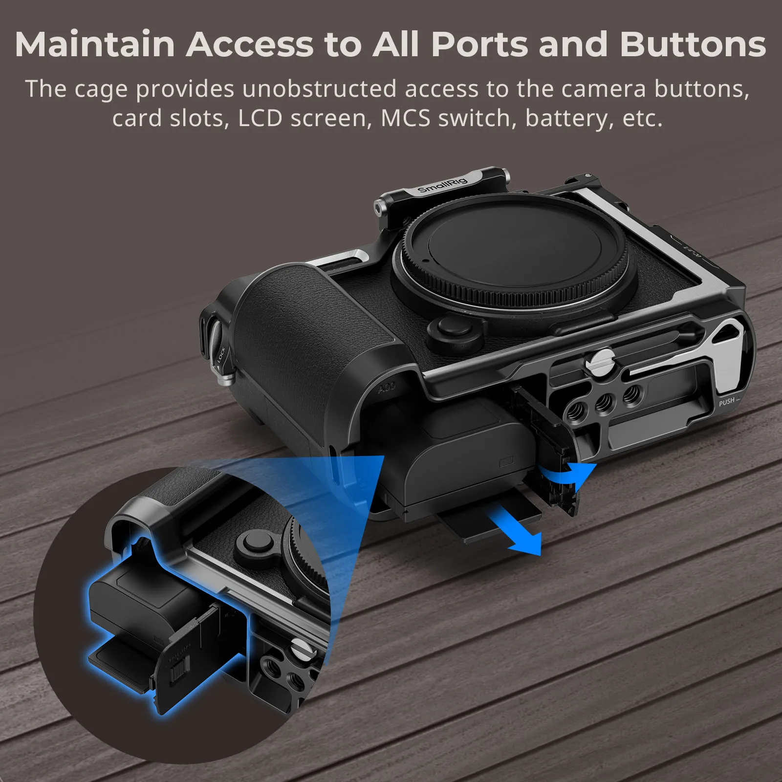 SmallRig Cage for Panasonic LUMIX S9, with Quick Release Plate for Arca-Swiss and Cold Shoe Mount for Microphone and Light  4515 - Image 4