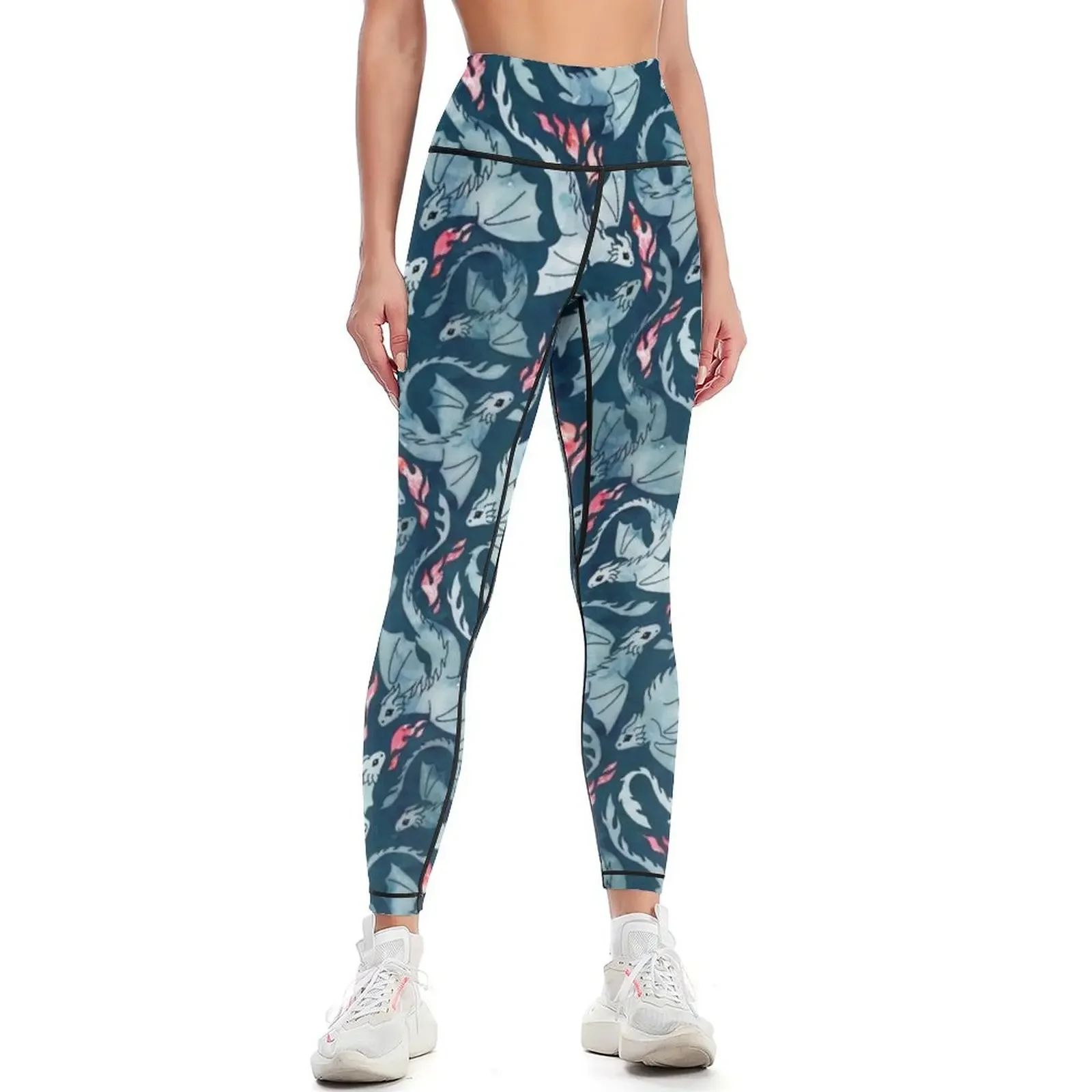 

Dragon fire dark blue Leggings sportswear woman gym 2025 push up tights for harem pants sports shirts gym Womens Leggings