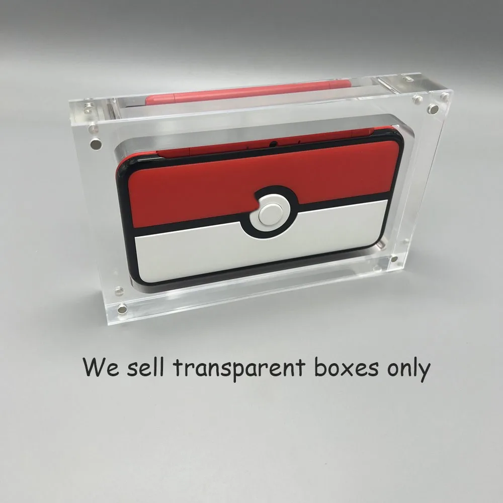 10pcs Transparent Storage Magnetic Acrylic box For NEW 2DS LL Game Console Cover Shell Box Display Stand game Accessories