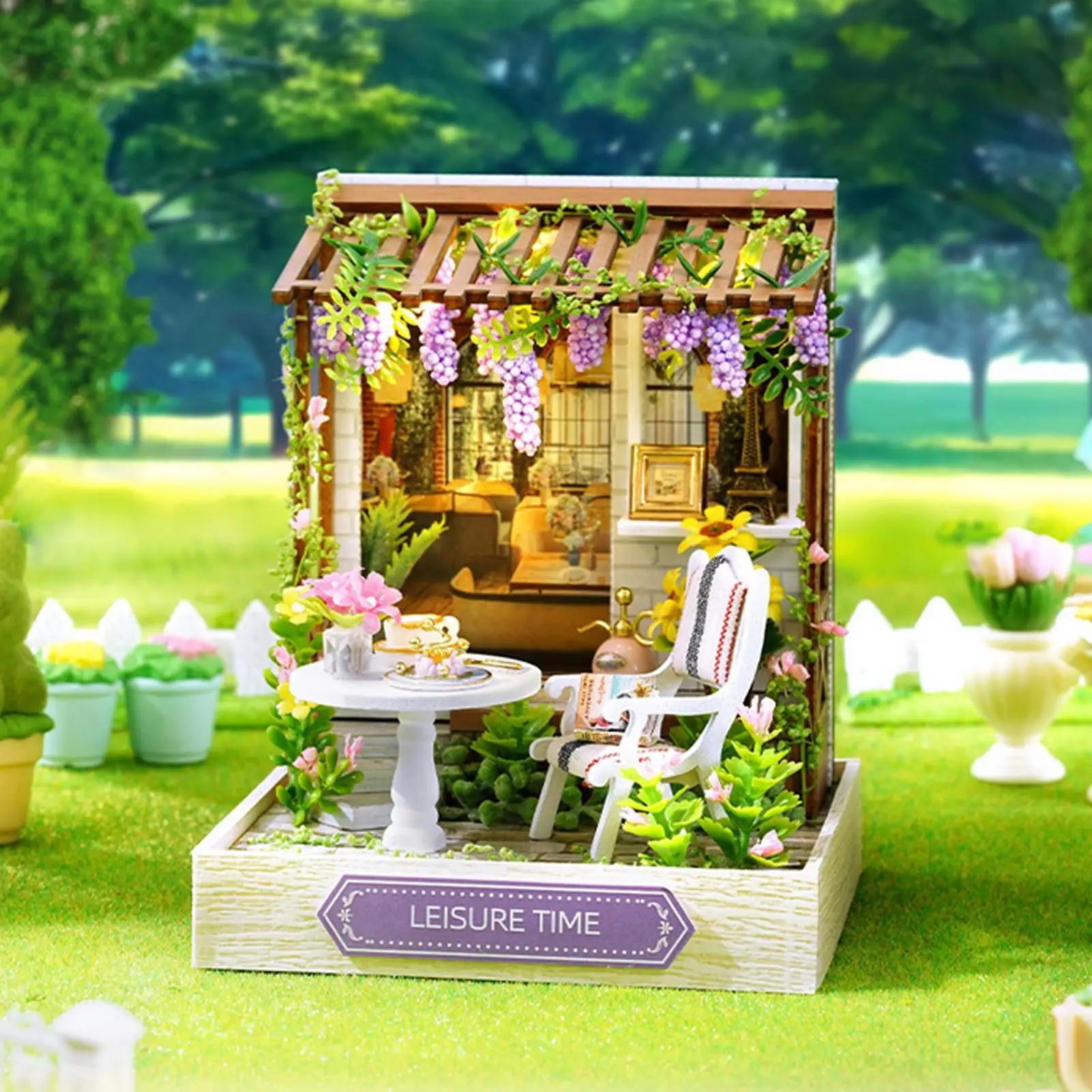 

Doll House Kit Miniature Home Decor With Light Decorative Doll House Kit Tools For Living Room Bedroom Kitchen Office Shelf