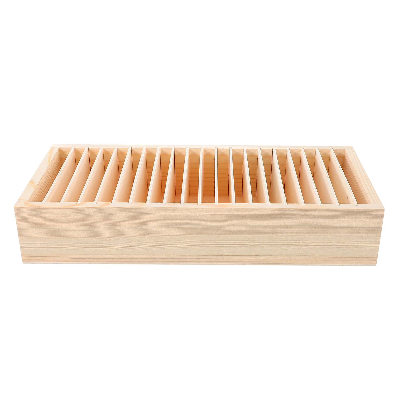 

1pc Wooden Storage Box Business Cards Holder Desktop Office Organizer Compartment Case Small Item Container Space Saving