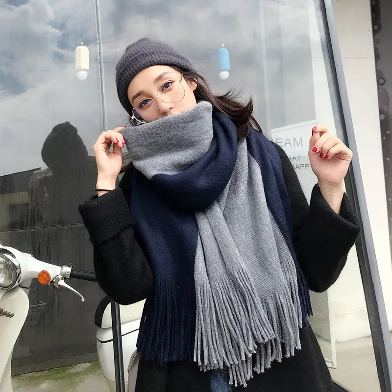 

Шарфы накидки женские длинные лоскутные теплые простые повседневные универсальные женские корейский стиль различные цвета модные высококачественные подробные