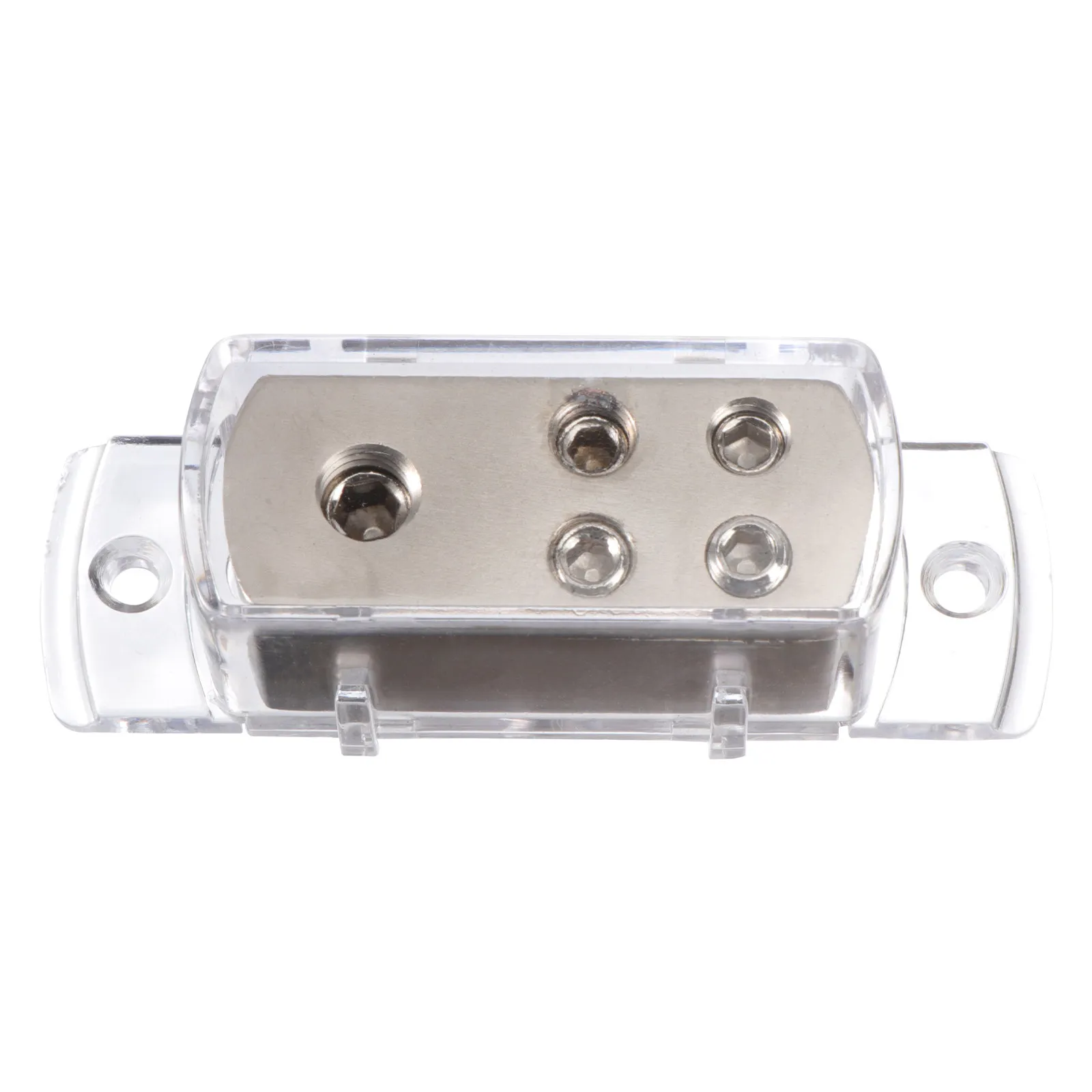 4-Way Car Audio Splitter Distribution Block Gold-Plated Solid Metal Fits 4Ga 8Ga Wires Power Splitter for Cars Boats Rv Car