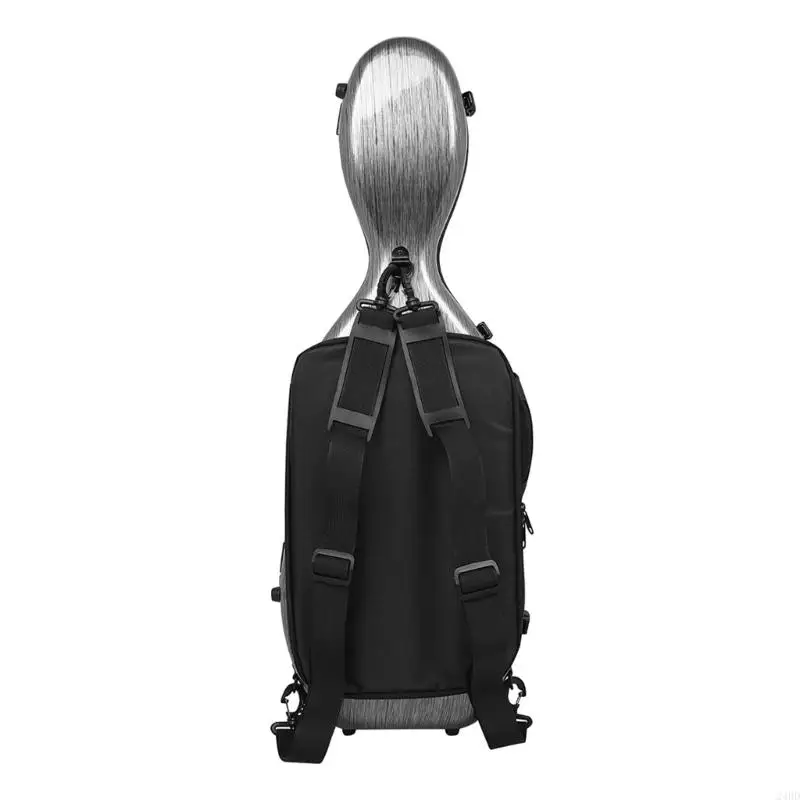 Light weight Carbon Fiber Violin Storage Box with Temperature Gauge And Shoulder Straps For Easy Transport 24BD