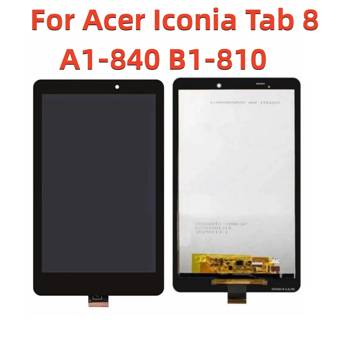 For Acer Iconia Tab 8 B1 810 B1-810 A1 840 A1-840 LCD Display Panel Screen Touch Screen Digitizer Glass Assembly With Frame