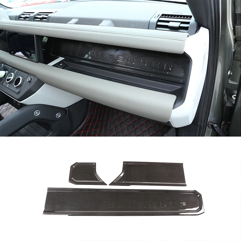 

For Land Rover Defender 90 110 20-22 Real Carbon Fiber Interior Central Control Instrument Panel Wordmark Panel Car Accessories