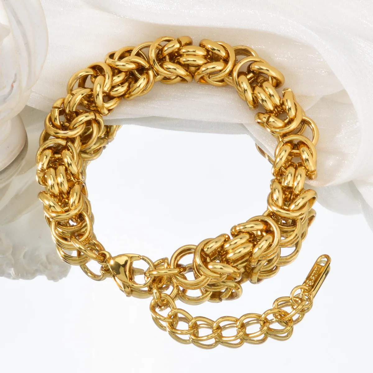 Gold Plated Stainless Steel Bracelet Edgy Rebellious Style For Men Women Punk Rock Gothic Chain Bangle Unique Jewelry Gift