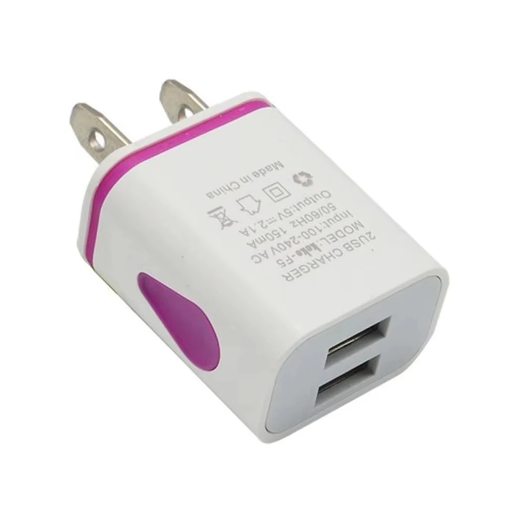 USB Wall Charger for Samsung Xiaomi Dual Port 2A Output Travel Plug Power Adapter Compatible for Phone EU/US Plug