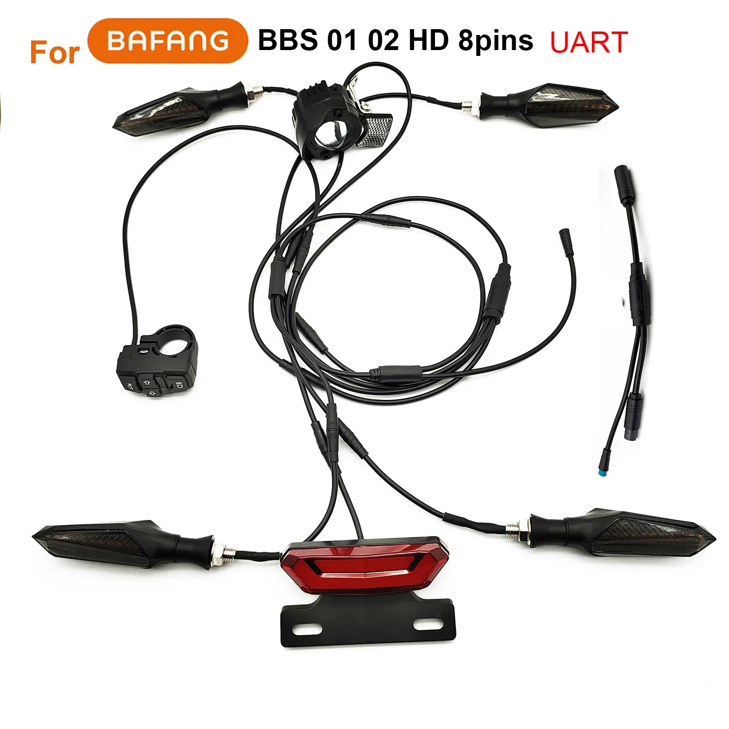 

eBike Light Kits with Waterproof Cable for Bafang Mid Drive Motor BBSHD BBS0102 CAN or UART 48V/52V