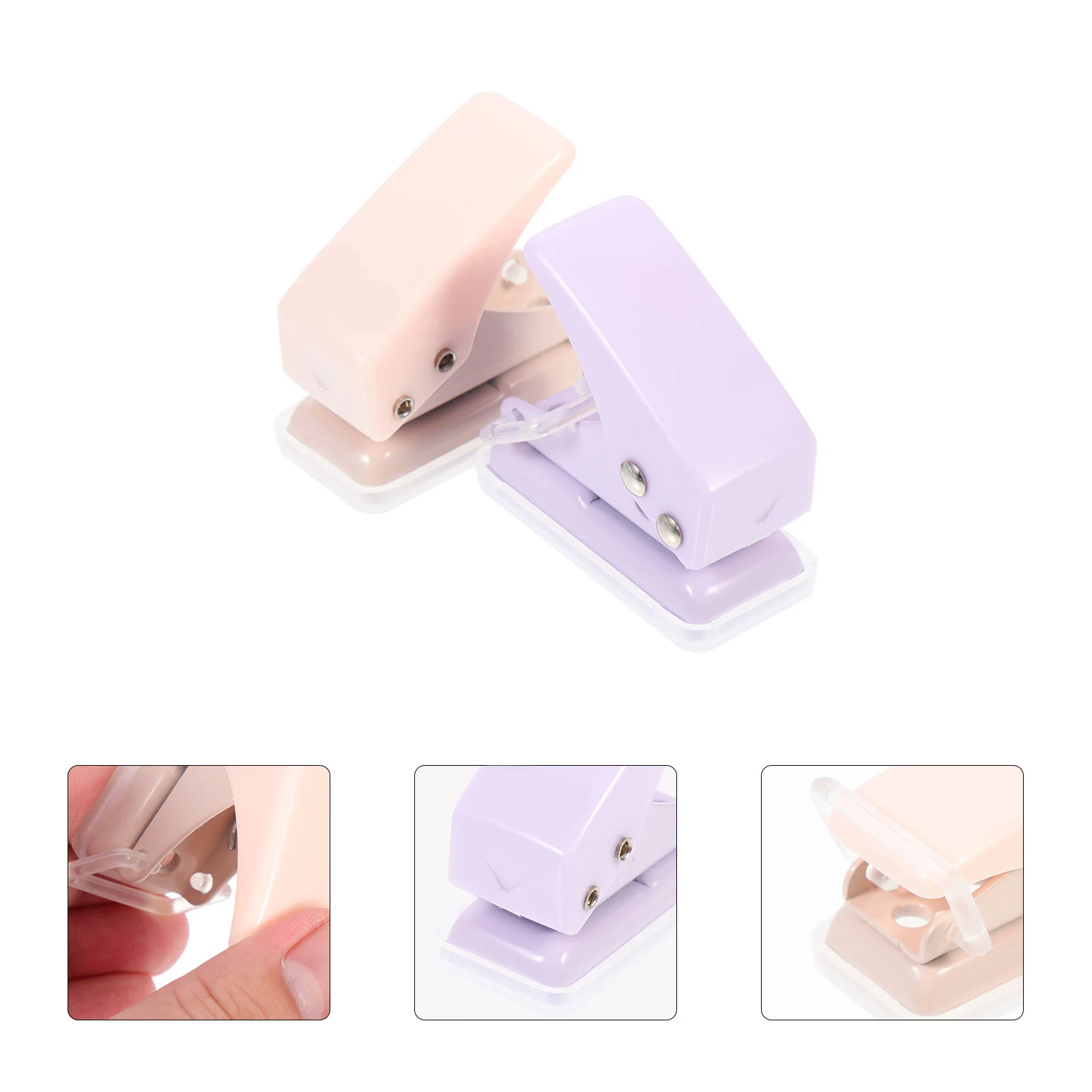 

2Pcs Ergonomic Hole Punch Premium Plastic Iron Material for Office School Home Planner Accessory Small Hole Punch
