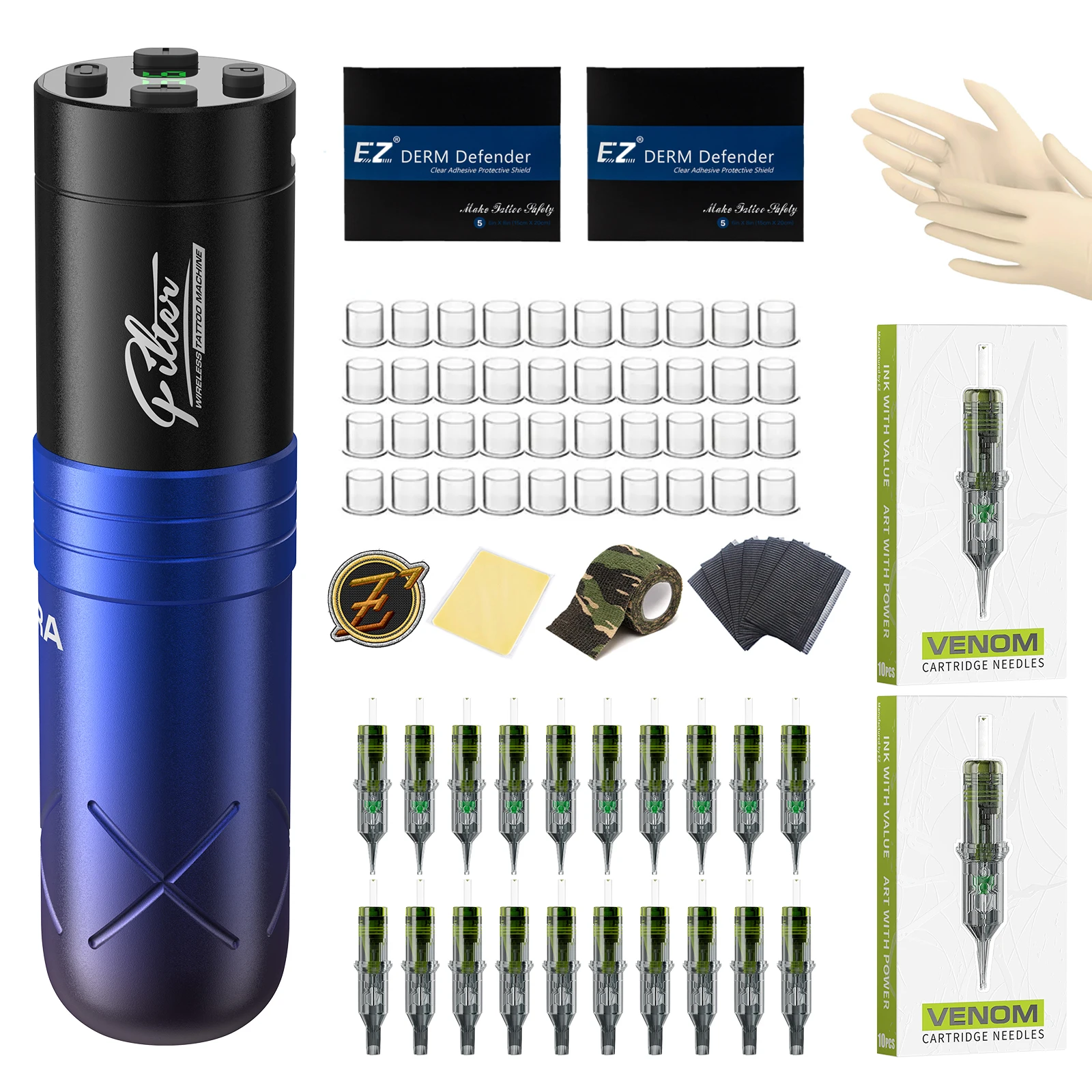 

Tattoo Kits Filter TORA Wireless Cartridge Tattoo Machine Pen Wireless Power Battery 1600mAh LED for Cartridge Tattoo Needles